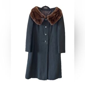 Vintage Bond’s Fifth Ave Mink Collar Wool Coat Union Made USA